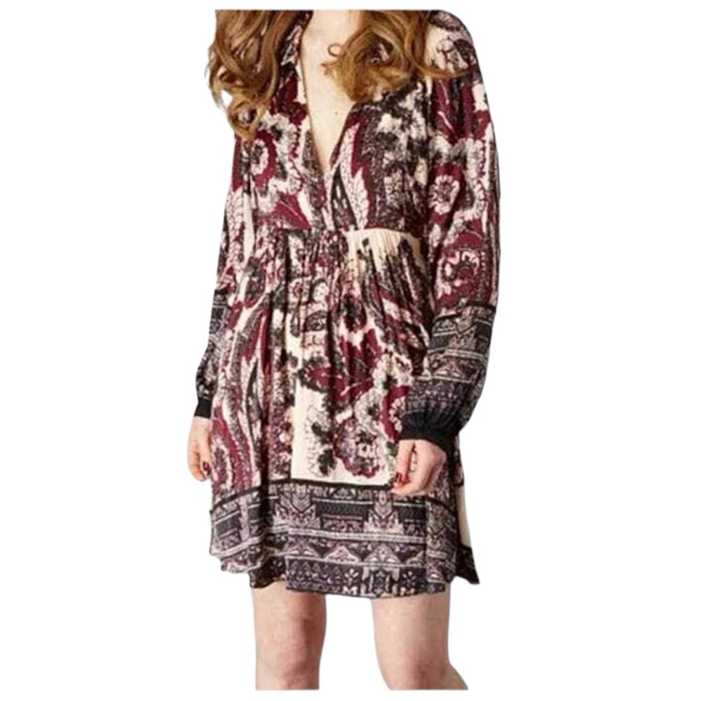 Free People Women’s Long Sleeve Say You Love Me Dress Bohemian Dress Size XS